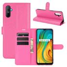 For OPPO Realme C3 Fingerprint-free version Litchi Texture Horizontal Flip Protective Case with Holder & Card Slots & Wallet(Rose Red) - 1