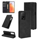 For Xiaomi Mi 10T / 10T Pro Retro-skin Business Magnetic Suction Leather Case with Holder & Card Slots & Wallet(Black) - 1