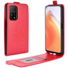 For Xiaomi Mi 10T/10T Pro R64 Texture Single Vertical Flip Leather Protective Case with Card Slots & Photo Frame(Red) - 1