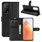 For Xiaomi Mi 10T / 10T Pro Litchi Texture Horizontal Flip Protective Case with Holder & Card Slots & Wallet(Black) - 1