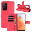 For Xiaomi Mi 10T / 10T Pro Litchi Texture Horizontal Flip Protective Case with Holder & Card Slots & Wallet(Red) - 1