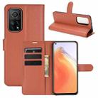 For Xiaomi Mi 10T / 10T Pro Litchi Texture Horizontal Flip Protective Case with Holder & Card Slots & Wallet(Brown) - 1