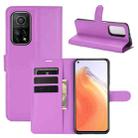 For Xiaomi Mi 10T / 10T Pro Litchi Texture Horizontal Flip Protective Case with Holder & Card Slots & Wallet(Purple) - 1