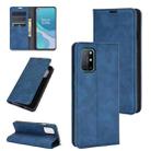 For OnePlus 8T Retro-skin Business Magnetic Suction Leather Case with Holder & Card Slots & Wallet(Dark Blue) - 1