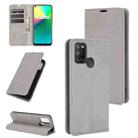 For OPPO Realme 7i / Realme C17 Retro-skin Business Magnetic Suction Leather Case with Holder & Card Slots & Wallet(Grey) - 1