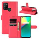 For OPPO Realme 7i / Realme C17 Litchi Texture Horizontal Flip Protective Case with Holder & Card Slots & Wallet(Red) - 1