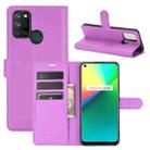 For OPPO Realme 7i / Realme C17 Litchi Texture Horizontal Flip Protective Case with Holder & Card Slots & Wallet(Purple) - 1