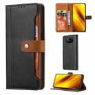For Xiaomi POCO X3 NFC / X3 Calf Texture Double Fold Clasp Horizontal Flip Leather Case with Photo Frame & Holder & Card Slots & Wallet(Black) - 1