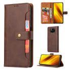 For Xiaomi POCO X3 NFC / X3 Calf Texture Double Fold Clasp Horizontal Flip Leather Case with Photo Frame & Holder & Card Slots & Wallet(Coffee) - 1