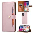 For iPhone 12 mini Calf Texture Double Fold Clasp Horizontal Flip Leather Case with Photo Frame & Holder & Card Slots & Wallet (Rose gold) - 1