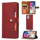 For iPhone 12 / 12 Pro Calf Texture Double Fold Clasp Horizontal Flip Leather Case with Photo Frame & Holder & Card Slots & Wallet(Red) - 1