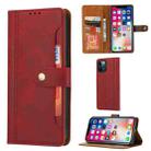 For iPhone 12 Pro Max Calf Texture Double Fold Clasp Horizontal Flip Leather Case with Photo Frame & Holder & Card Slots & Wallet(Red) - 1