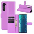 For Motorola Edge Litchi Texture Horizontal Flip Protective Case with Holder & Card Slots & Wallet(Purple) - 1