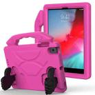 For iPad Mini 5/4/3/2/1 EVA Material Children Flat Anti Falling Cover Protective Shell With Thumb Bracket(RoseRed) - 1