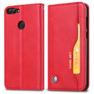 Knead Skin Texture Horizontal Flip Leather Case for Huawei P smart / Enjoy 7S, with Photo Frame & Holder & Card Slots & Wallet(Red) - 1