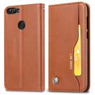 Knead Skin Texture Horizontal Flip Leather Case for Huawei P smart / Enjoy 7S, with Photo Frame & Holder & Card Slots & Wallet(Brown) - 1