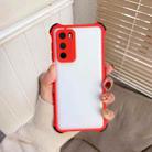 For Huawei P40 TPU + PC Four-Corner Shockproof Skin-feel Case(Red) - 1