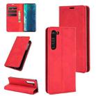 For Motorola Moto Edge Retro-skin Business Magnetic Suction Leather Case with Holder & Card Slots & Wallet(Red) - 1