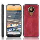 For Nokia 5.3 Shockproof Sewing Cow Pattern Skin PC + PU + TPU Case(Red) - 1