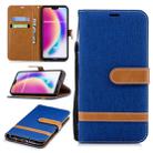Color Matching Denim Texture Leather Case for Huawei  P20 Lite & Nove 3e , with Holder & Card Slots & Wallet & Lanyard(Royal Blue) - 1