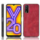 For vivo Y20/Y20i Shockproof Sewing Cow Pattern Skin PC + PU + TPU Case(Red) - 1
