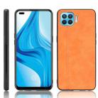 For OPPO F17 Pro / A93 / Reno4 Lite Shockproof Sewing Cow Pattern Skin PC + PU + TPU Case(Orange) - 1