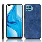 For OPPO F17 Pro / A93 / Reno4 Lite Shockproof Sewing Cow Pattern Skin PC + PU + TPU Case(Blue) - 1