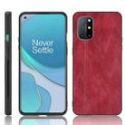 For OnePlus 8T Shockproof Sewing Cow Pattern Skin PC + PU + TPU Case(Red) - 1