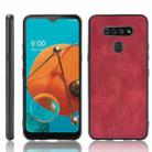 For LG K51 Shockproof Sewing Cow Pattern Skin PC + PU + TPU Case(Red) - 1