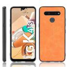 For LG K41S/ K51S Shockproof Sewing Cow Pattern Skin PC + PU + TPU Case(Orange) - 1