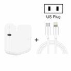 2 in 1 PD3.0 30W USB-C / Type-C Travel Charger with Detachable Foot + PD3.0 3A USB-C / Type-C to 8 Pin Fast Charge Data Cable Set, Cable Length: 1m, US Plug - 1