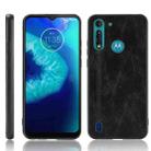 For Motorola Moto G8 Power Lite Shockproof Sewing Cow Pattern Skin PC + PU + TPU Case(Black) - 1