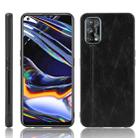 For OPPO Realme 7 Pro Shockproof Sewing Cow Pattern Skin PC + PU + TPU Case(Black) - 1