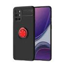 For OnePlus 8T Metal Ring Holder 360 Degree Rotating TPU Case(Black+Red) - 1