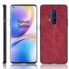 For OnePlus 8 Pro Shockproof Sewing Cow Pattern Skin PC + PU + TPU Case(Red) - 1