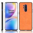 For OnePlus 8 Pro Shockproof Sewing Cow Pattern Skin PC + PU + TPU Case(Orange) - 1