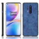 For OnePlus 8 Pro Shockproof Sewing Cow Pattern Skin PC + PU + TPU Case(Blue) - 1