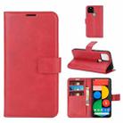 For Google Pixel 5 XL / 4a 5G Retro Calf Pattern Buckle Horizontal Flip Leather Case with Holder & Card Slots & Wallet(Red) - 1