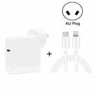 2 in 1 PD3.0 30W USB-C / Type-C Travel Charger with Detachable Foot + PD3.0 3A USB-C / Type-C to 8 Pin Fast Charge Data Cable Set, Cable Length: 2m, AU Plug - 1