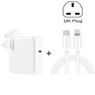 2 in 1 PD3.0 30W USB-C / Type-C Travel Charger with Detachable Foot + PD3.0 3A USB-C / Type-C to 8 Pin Fast Charge Data Cable Set, Cable Length: 2m, UK Plug - 1