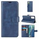 For Samsung Galaxy Note20 Retro Calf Pattern Buckle Horizontal Flip Leather Case with Holder & Card Slots & Wallet(Blue) - 1