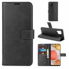 For Samsung Galaxy A42 5G Retro Calf Pattern Buckle Horizontal Flip Leather Case with Holder & Card Slots & Wallet(Black) - 1