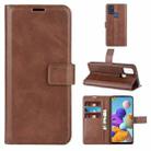 For Samsung Galaxy A21S Retro Calf Pattern Buckle Horizontal Flip Leather Case with Holder & Card Slots & Wallet(Dark Brown) - 1