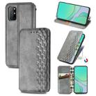 For OnePlus 8T Cubic Grid Pressed Horizontal Flip Magnetic PU Leather Case with Holder & Card Slots & Wallet(Grey) - 1