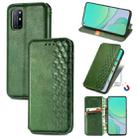 For OnePlus 8T Cubic Grid Pressed Horizontal Flip Magnetic PU Leather Case with Holder & Card Slots & Wallet(Green) - 1