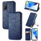 For Xiaomi Mi 10T / Redmi K30S Cubic Grid Pressed Horizontal Flip Magnetic PU Leather Case with Holder & Card Slots & Wallet(Blue) - 1