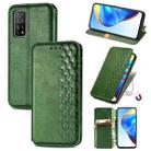 For Xiaomi Mi 10T / Redmi K30S Cubic Grid Pressed Horizontal Flip Magnetic PU Leather Case with Holder & Card Slots & Wallet(Green) - 1