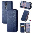 For Nokia 2.4 Cubic Grid Pressed Horizontal Flip Magnetic PU Leather Case with Holder & Card Slots & Wallet(Blue) - 1