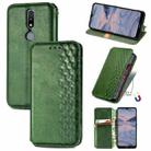 For Nokia 2.4 Cubic Grid Pressed Horizontal Flip Magnetic PU Leather Case with Holder & Card Slots & Wallet(Green) - 1