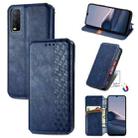 For vivo Y20 Cubic Grid Pressed Horizontal Flip Magnetic PU Leather Case with Holder & Card Slots & Wallet(Blue) - 1